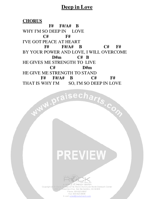 Deep In Love Chords & Lyrics (David Archibeck / The Rock Church)