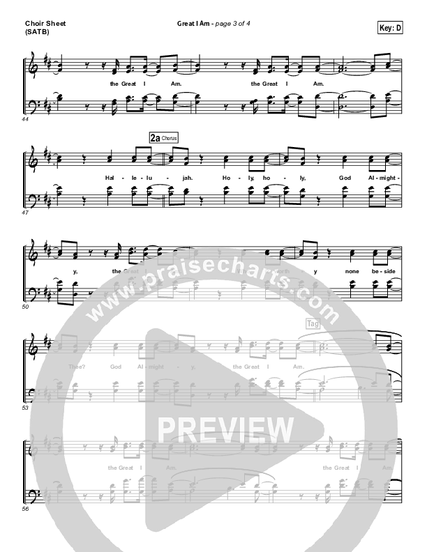 Great I Am Choir Vocals (SATB) (New Life Worship)