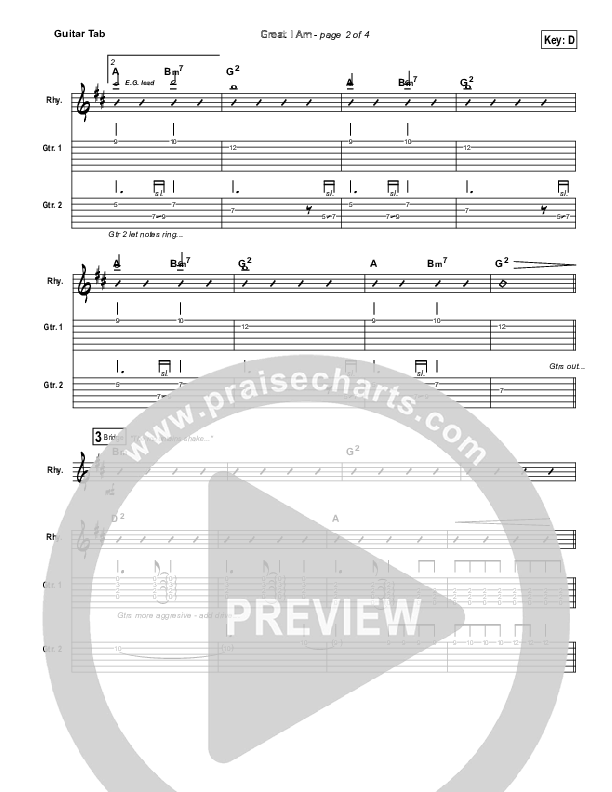 Great I Am Guitar Tab (New Life Worship)