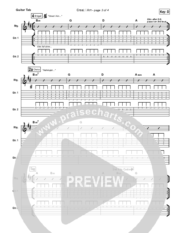 Great I Am Guitar Tab (New Life Worship)