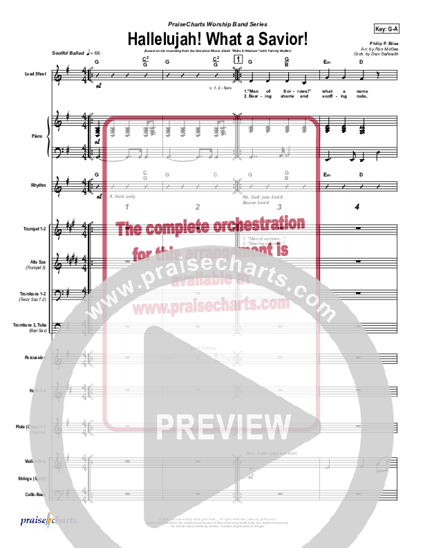 Hallelujah What A Savior Orchestration (Tommy Walker)