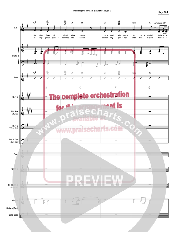 Hallelujah What A Savior Orchestration (Tommy Walker)