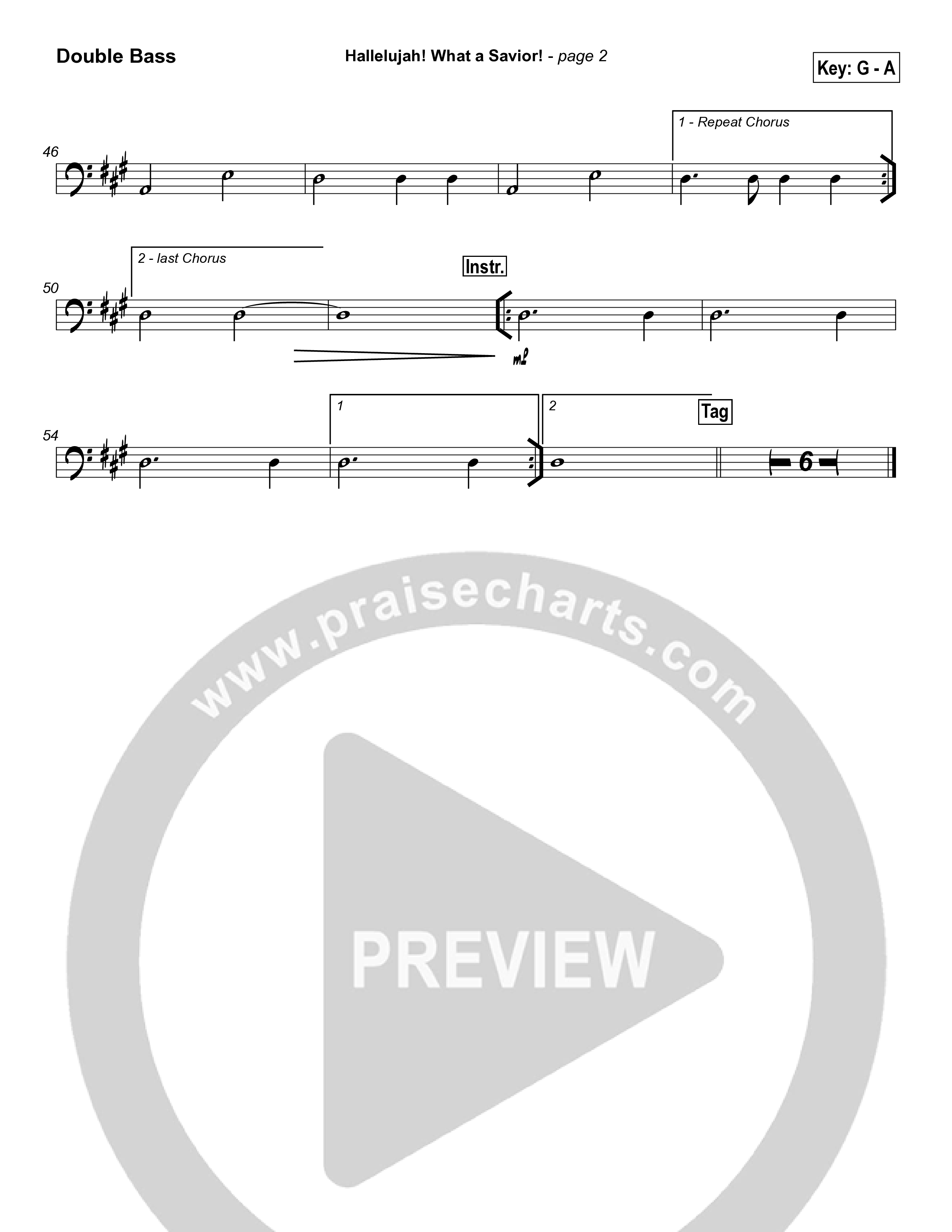 Hallelujah What A Savior String Bass (Tommy Walker)