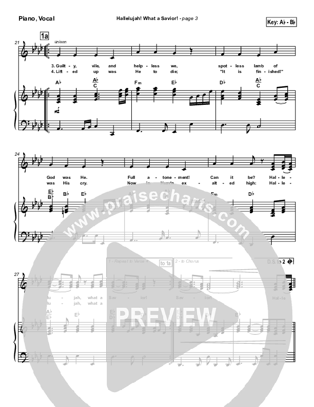 Hallelujah What A Savior Piano/Vocal (SATB) (Tommy Walker)