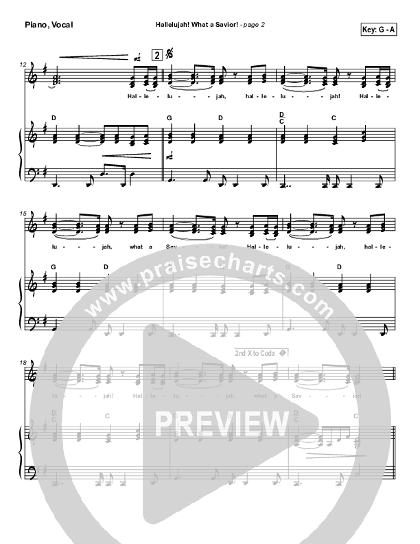 Hallelujah What A Savior Piano/Vocal (Tommy Walker)