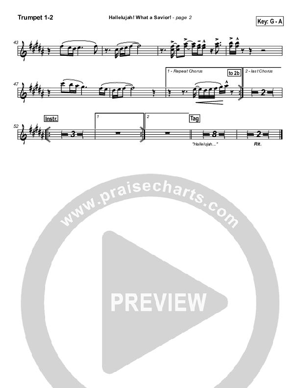 Hallelujah What A Savior Trumpet 1,2 (Tommy Walker)