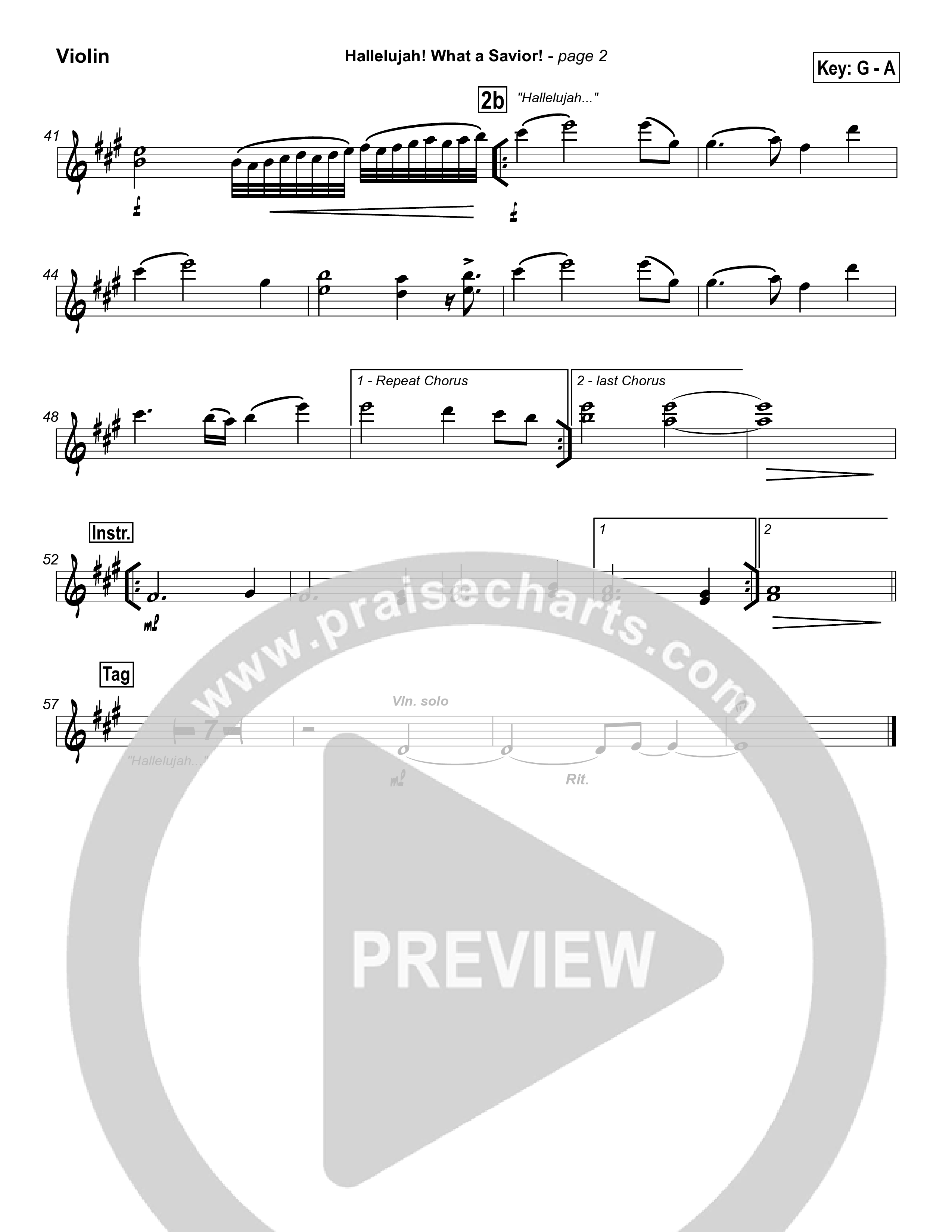 Hallelujah What A Savior Violin 1,2 (Tommy Walker)