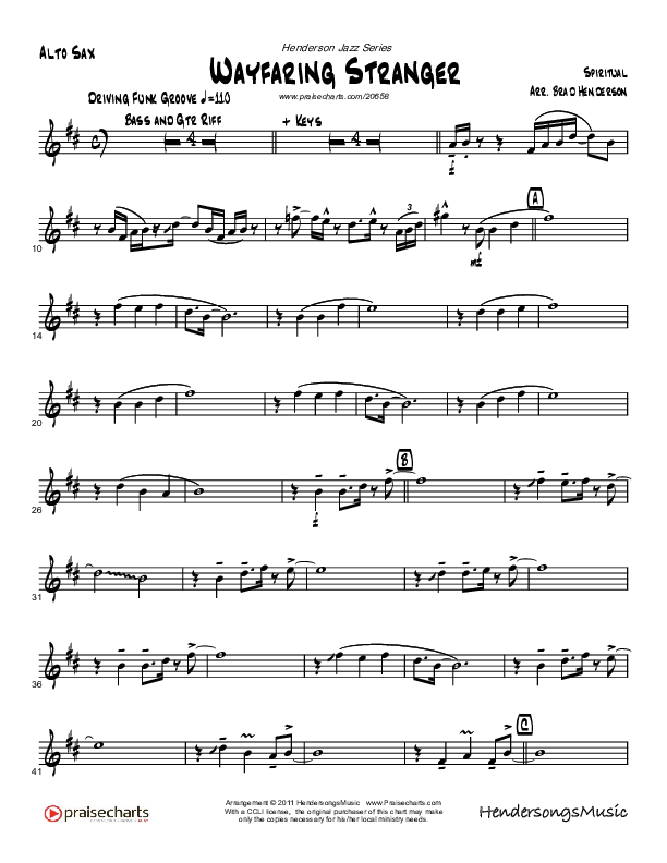 Wayfaring Stranger (Instrumental) Alto Sax (Brad Henderson)