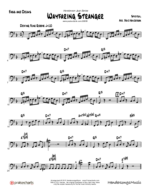 Wayfaring Stranger (Instrumental) Bass Guitar (Brad Henderson)