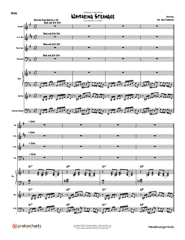 Wayfaring Stranger (Instrumental) Conductor's Score (Brad Henderson)