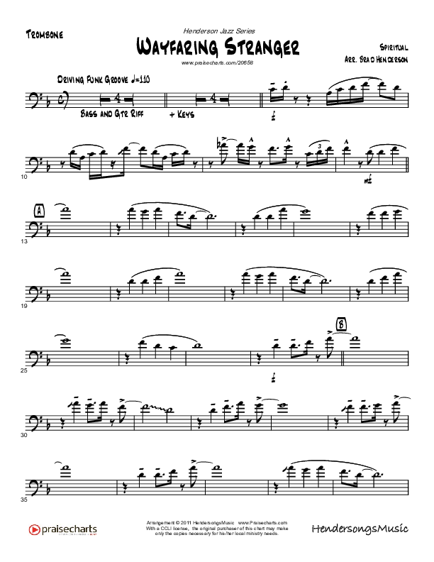 Wayfaring Stranger (Instrumental) Trombone (Brad Henderson)