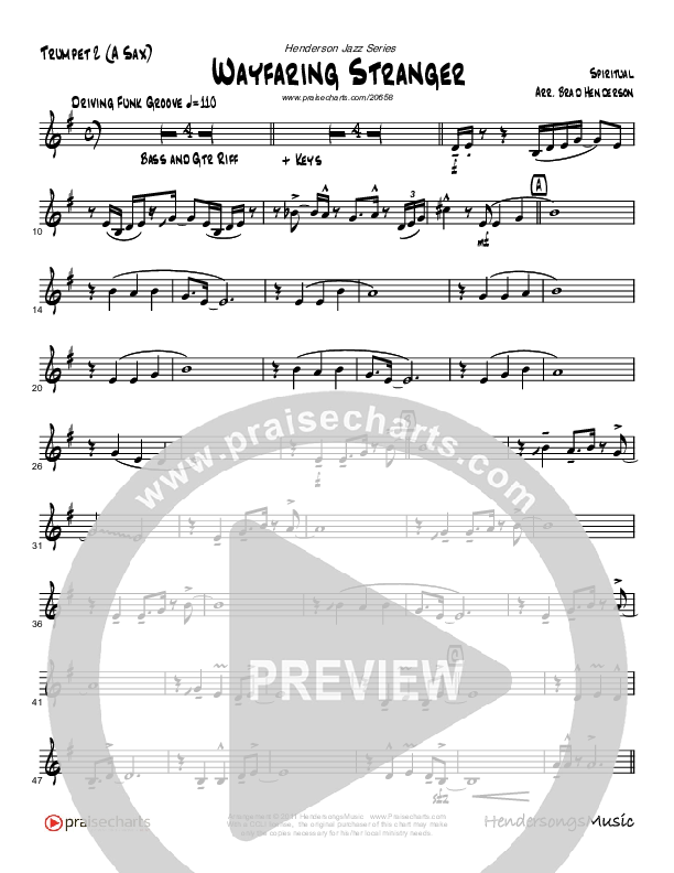 Wayfaring Stranger (Instrumental) Trumpet 2 (Brad Henderson)