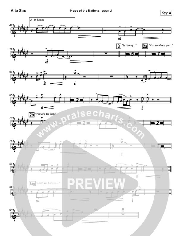 Hope Of The Nations Alto Sax (Brian Doerksen)