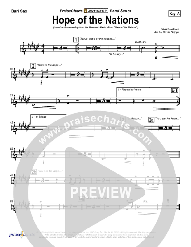 Hope Of The Nations Bari Sax (Brian Doerksen)