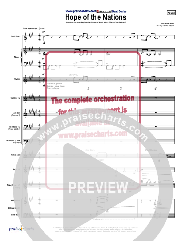 Hope Of the Nations Conductor's Score (Brian Doerksen)