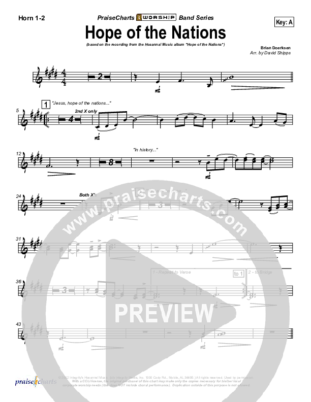 Hope Of The Nations French Horn 1/2 (Brian Doerksen)