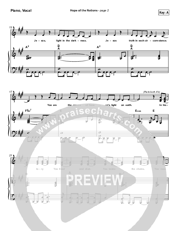 Hope Of The Nations Piano/Vocal Pack (Brian Doerksen)