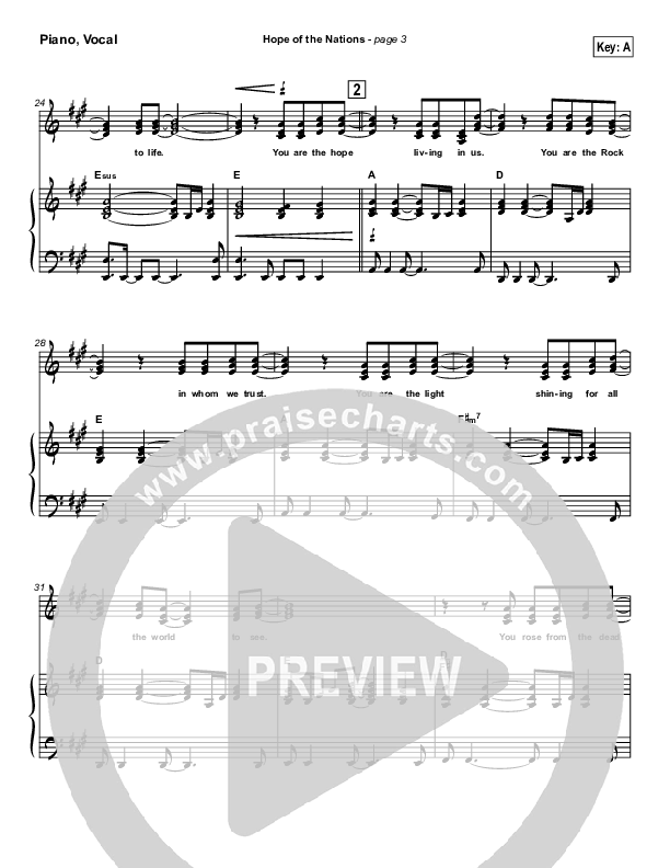 Hope Of the Nations Piano/Vocal (SATB) (Brian Doerksen)