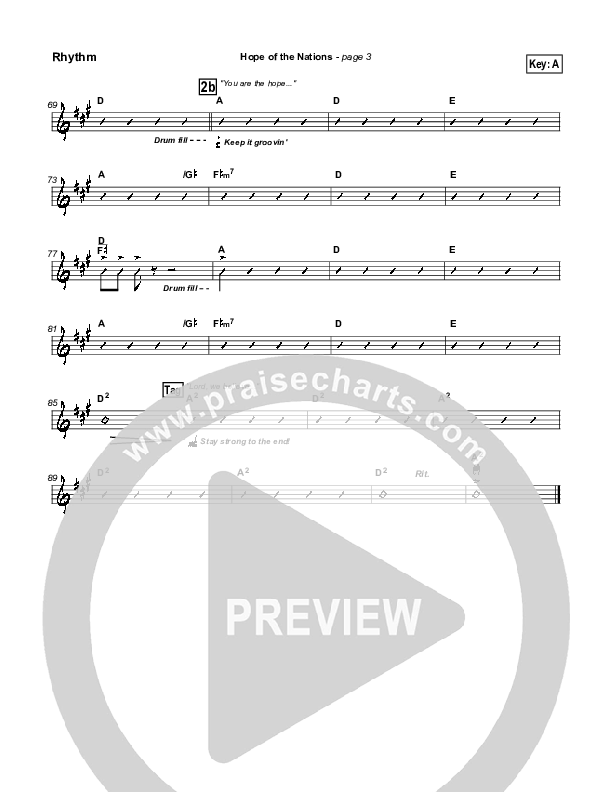 Hope Of the Nations Rhythm Chart (Brian Doerksen)