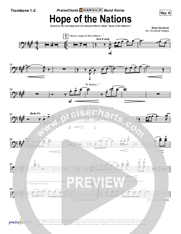 Hope Of The Nations Trombone 1/2 (Brian Doerksen)
