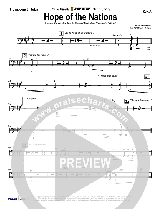 Hope Of the Nations Trombone 3/Tuba (Brian Doerksen)