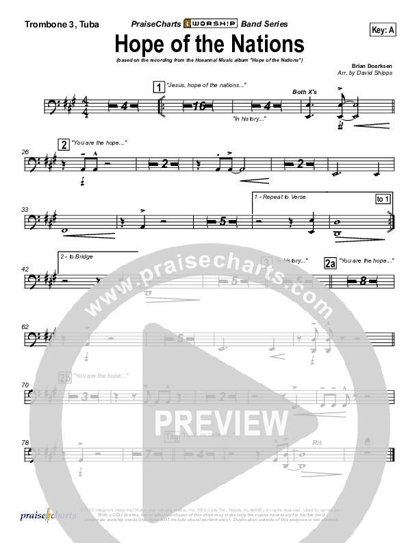Hope Of The Nations Trombone 3/Tuba (Brian Doerksen)
