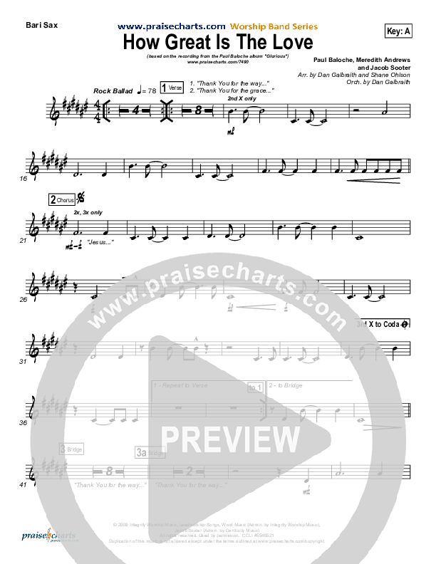 How Great Is The Love Bari Sax (Paul Baloche)