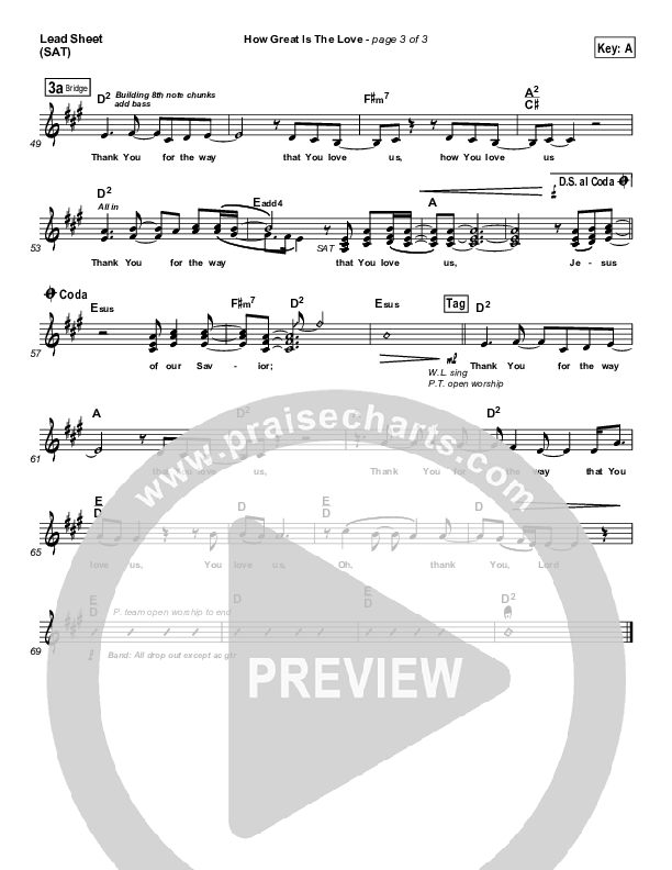 How Great Is The Love Lead Sheet (Paul Baloche)