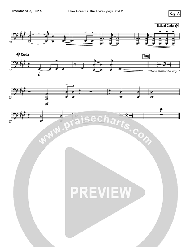 How Great Is The Love Trombone 3/Tuba (Paul Baloche)