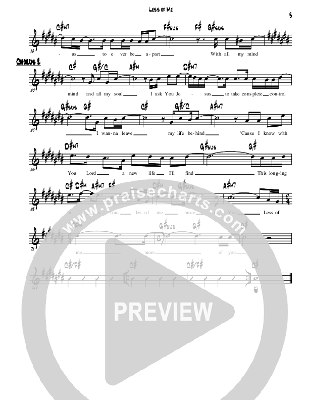 Less Of Me Lead Sheet (Jon Shabaglian)