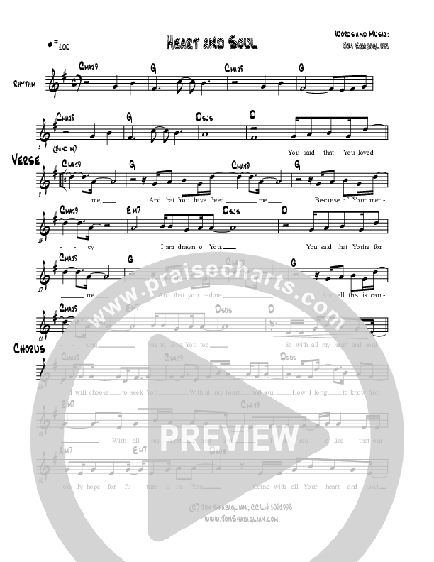 Heart And Soul Lead Sheet (Jon Shabaglian)