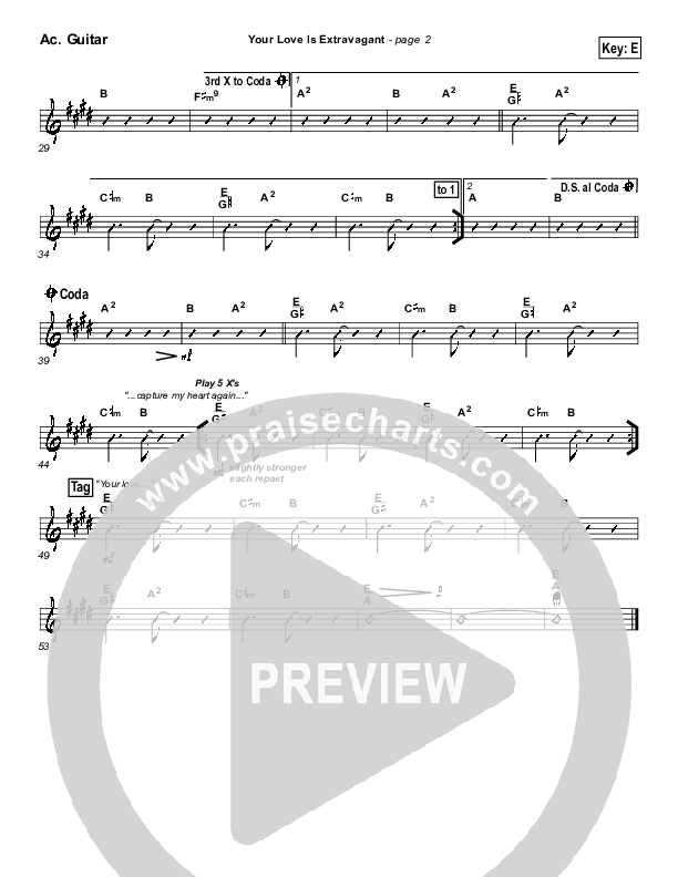 Your Love Is Extravagant Acoustic Guitar (Darrell Evans)