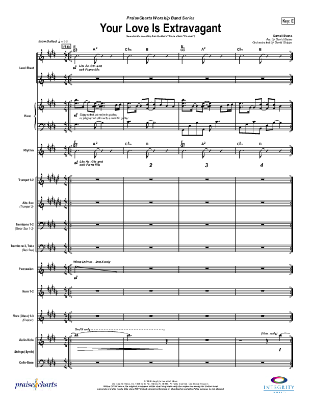Your Love Is Extravagant Orchestration (Darrell Evans)