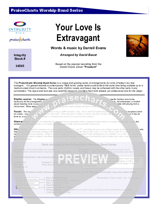 Your Love Is Extravagant Orchestration (Darrell Evans)