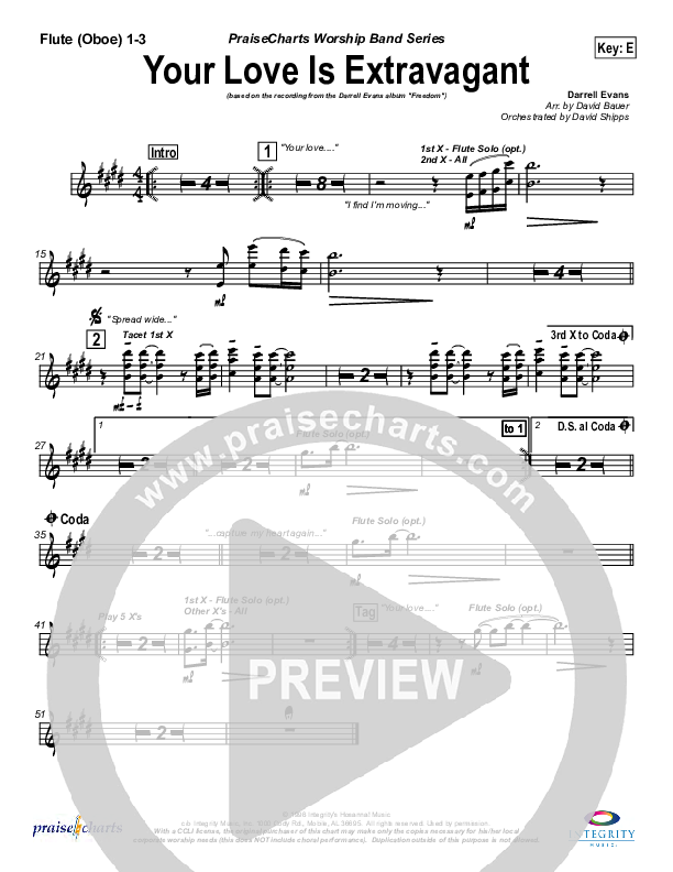 Your Love Is Extravagant Wind Pack (Darrell Evans)