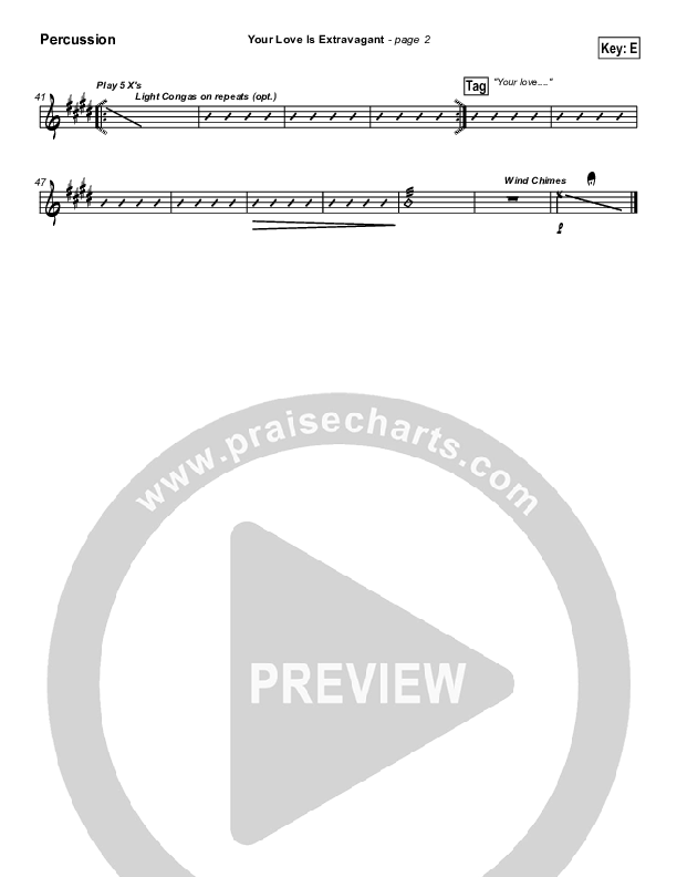 Your Love Is Extravagant Percussion (Darrell Evans)