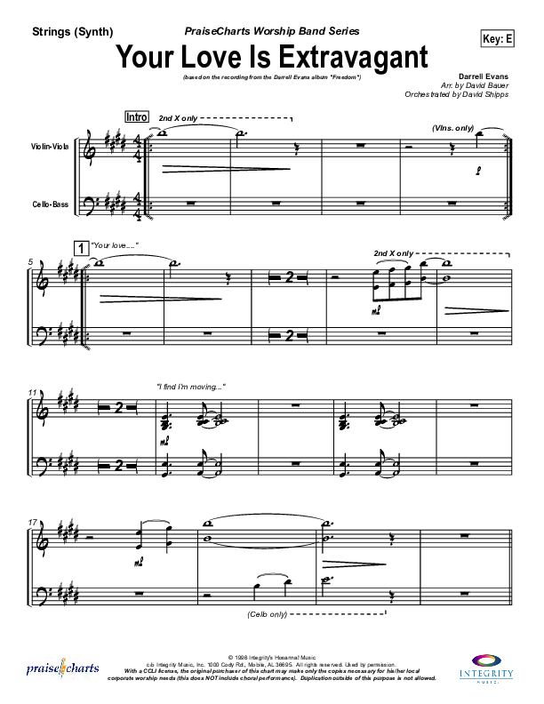 Your Love Is Extravagant Synth Strings (Darrell Evans)