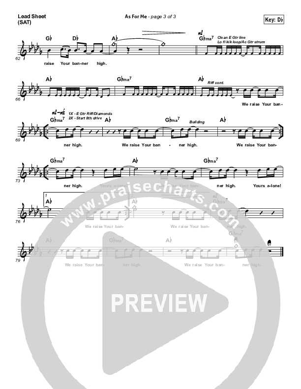 As For Me Lead Sheet (SAT) (One Sonic Society)