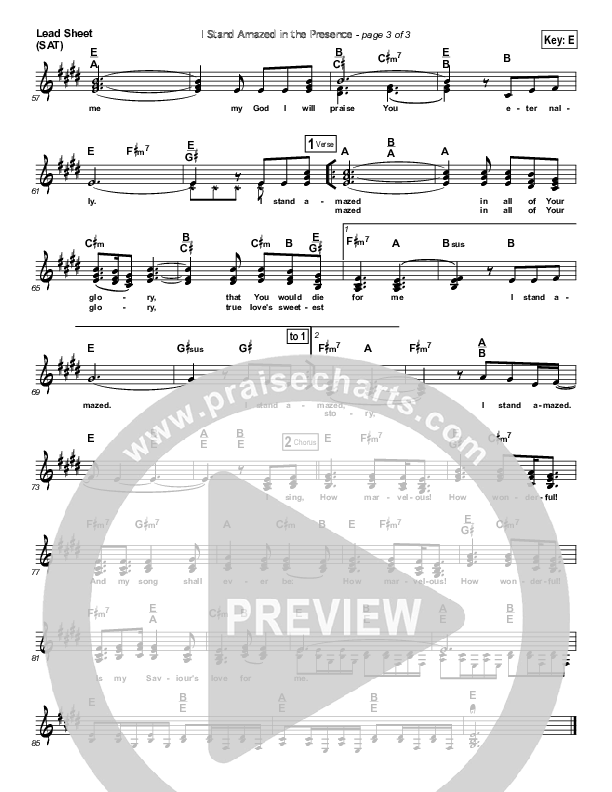 I Stand Amazed In The Presence (I Stand Amazed) Lead Sheet (Dennis Jernigan)