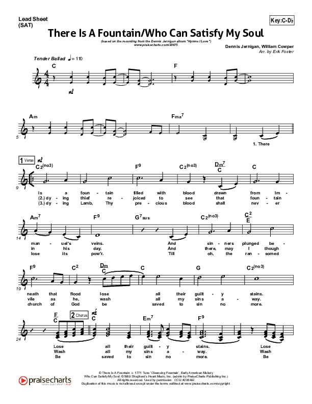Who Can Satisfy My Soul Like You Lead Sheet (Dennis Jernigan)