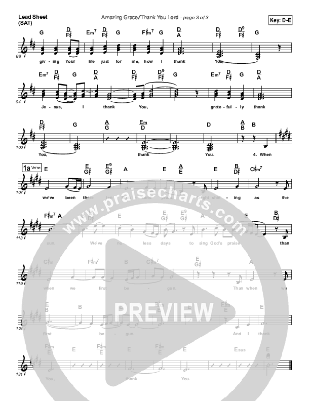 Amazing Grace (Thank You Lord) Lead Sheet (Dennis Jernigan)