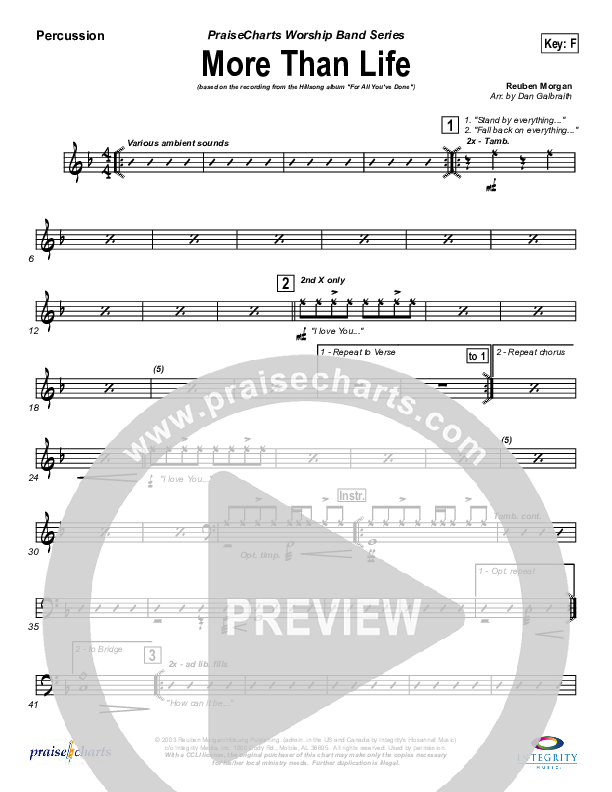 More Than Life Percussion (Hillsong Worship)