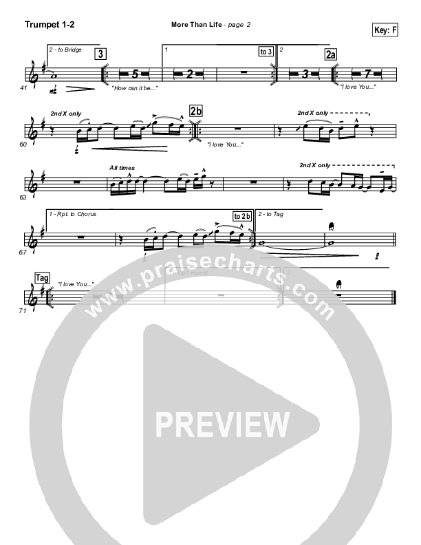 More Than Life Trumpet 1,2 (Hillsong Worship)