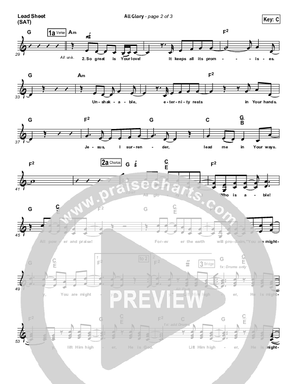 All Glory Lead Sheet (Tim Hughes)