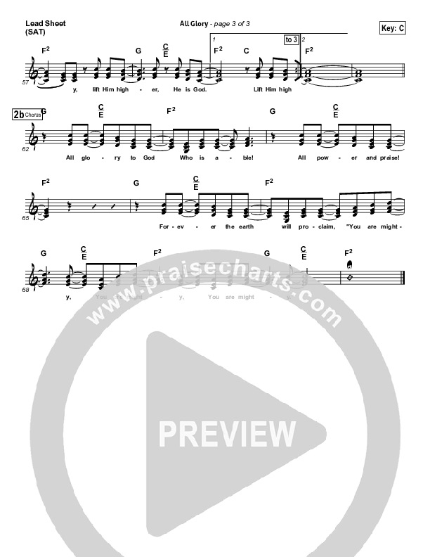 All Glory Lead Sheet (Tim Hughes)