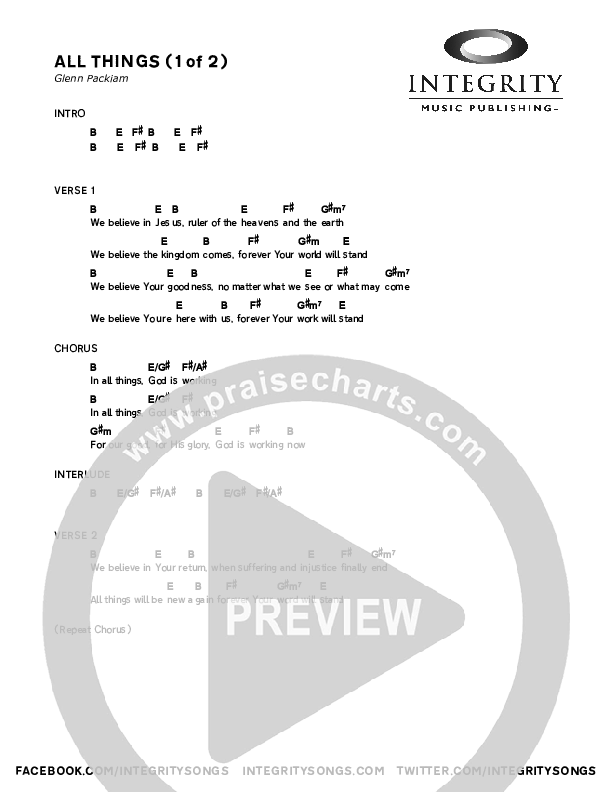 All Things Chord Chart (Glenn Packiam)