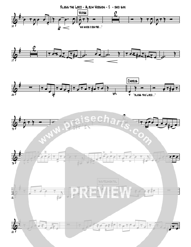 Bless The Lord Bari Sax (Westover Hills Music)