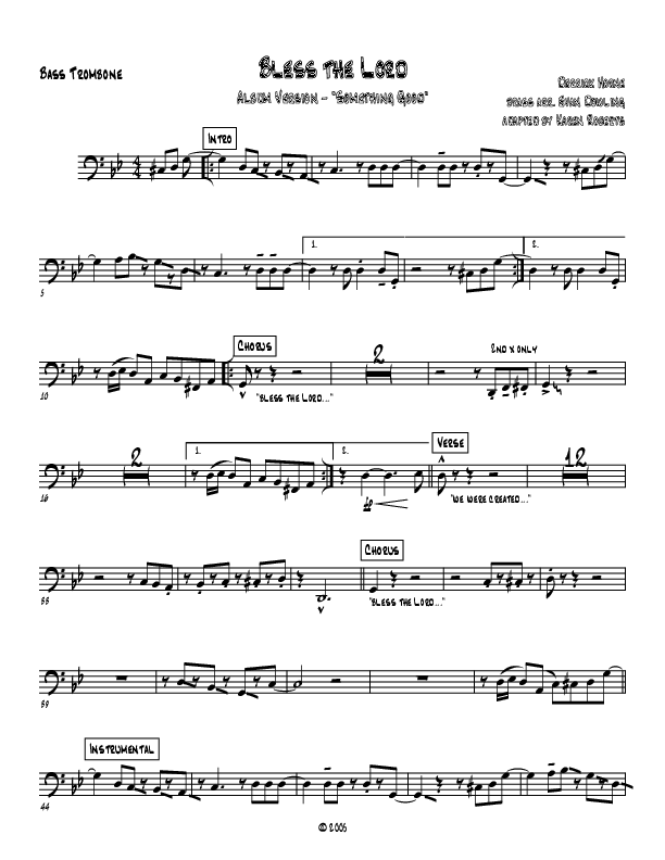 Bless The Lord Bass Trombone (Westover Hills Music)