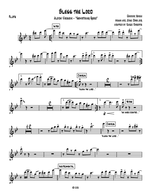 Bless The Lord Flute (Westover Hills Music)