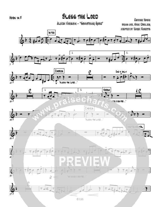 Bless The Lord French Horn (Westover Hills Music)